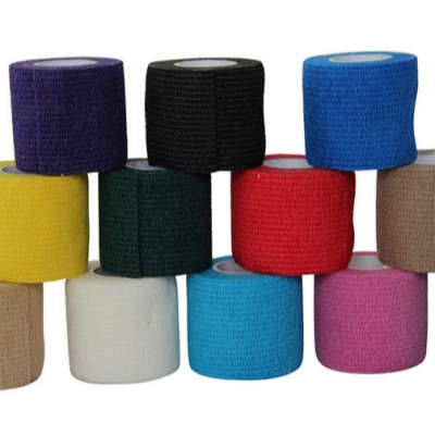 Flexible 10cm Cohesive Elastic Bandages Skateboards Hockey Grip Cotton Bandages Tape For Sport